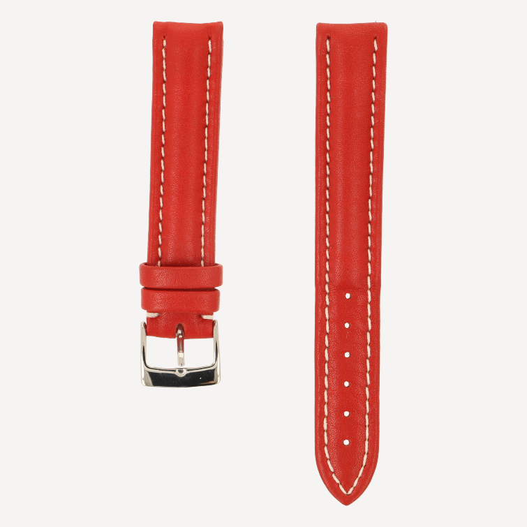 Kalbleder Chrono Soft, Breite 17/17, Länge 115/75, Farbe brillantrot mit Change-it