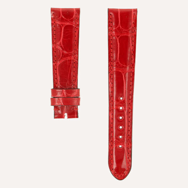 Alligator FC brillant Classic, Breite 18/15, Länge 105/70, Farbe brillantrot, Naht ton in Ton