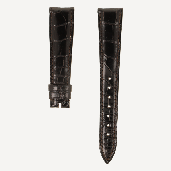 Alligator FC brillant Classic, Breite 18/14, Länge 115/75, Farbe dunkelbraun, Naht ton in Ton